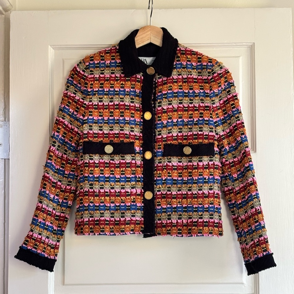 Zara Multicolor Tweed Jacket